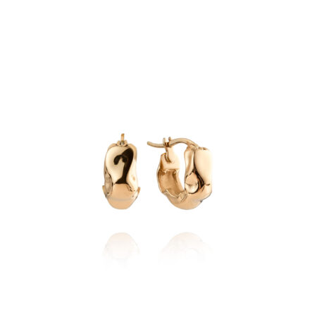 Mockberg Wavy Bolded Mini Gold Hoops MB0167