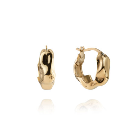 Mockberg Wavy Bolded Small Gold Hoops MB0169
